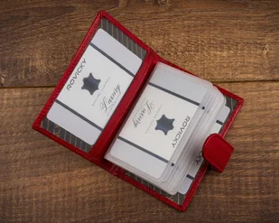 Skórzane etui na karty i dokumenty zapinane na zatrzask - Rovicky - Portfele - miniaturka - grafika 5