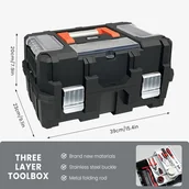 Inne - TEMU Skrzynka narzędziowa składana trójwarstwowa AIRAJ, klasy przemysłowej, przenośna, wielofunkcyjna, do przechowywania sprzętu, różnych gwoździ, - miniaturka - grafika 1