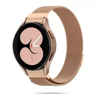 Akcesoria do smartwatchy - Metalowa bransoletka milanese Samsung Galaxy Watch 4 / 5 / Classic / 5 Pro / 6 / 6 Classic różowe złoto - miniaturka - grafika 1