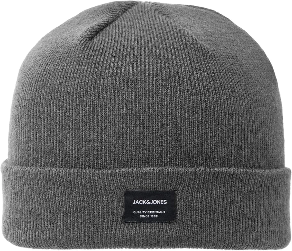 CZAPKA BEANIE DLA DZIECKA SZARY MELANŻ POLIESTER