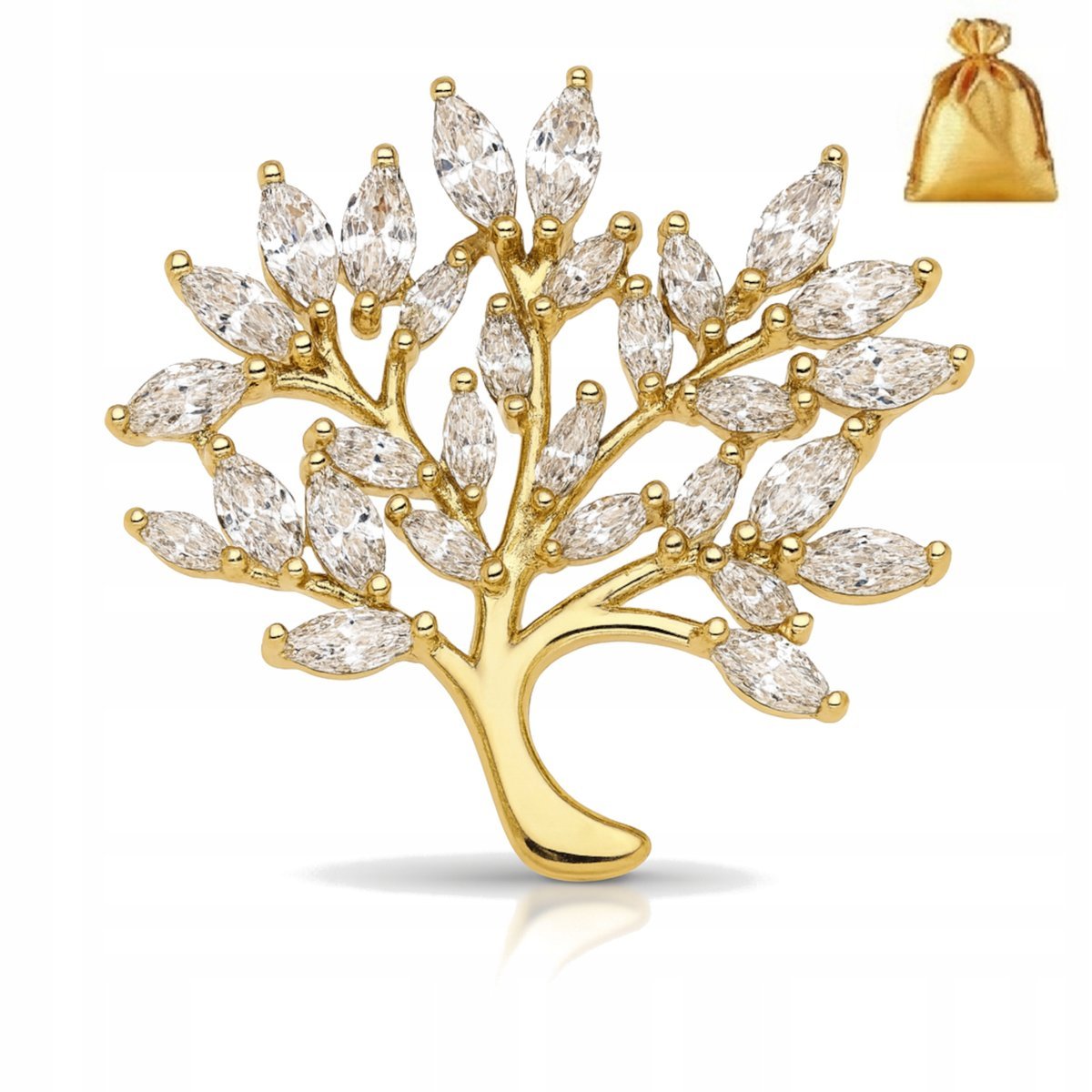 PIĘKNY WISIOREK DAMSKI ZE STALI CHIRURGICZNEJ DRZEWKO SZCZĘŚCIA, CYRKONIE