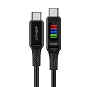 Kable USB - Kabel przewód USB-C - USB-C 100W z wyświetlaczem 1.2m czarny - miniaturka - grafika 1
