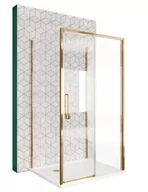 Kabiny prysznicowe - Złota kabina prysznicowa przyścienna drzwi rozsuwane 140x100 Rapid Slide Rea 10 - miniaturka - grafika 1