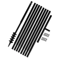 Grabie i motyki - vidaXL Świder glebowy z uchwytem 80 mm przedłużany 9 m stal 270540 - miniaturka - grafika 1