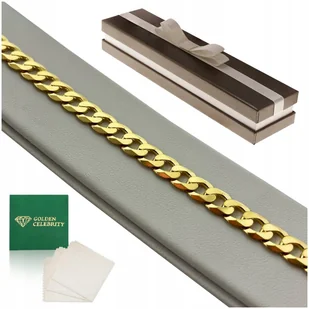 Gruba Bransoletka Złota Męska Pancerka 22Cm/8Mm Srebro 925/585 Na Prezent - Bransolety męskie - miniaturka - grafika 1