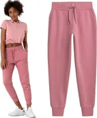 Spodnie sportowe damskie - 4f Spodnie damskie 4F jasny róż NOSH4 SPDD351 56S XXL - miniaturka - grafika 1