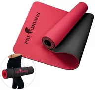 Maty do ćwiczeń - Mata Do Ćwiczeń Fitness Yogi 6Mm Tpe Pretorians Czarno-Czerwona - miniaturka - grafika 1
