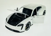 Samochody i pojazdy dla dzieci - WELLY PORSCHE TAYCAN TURBO S BIAŁY 1:24 SAMOCHÓD NOWY METALOWY MODEL - miniaturka - grafika 1