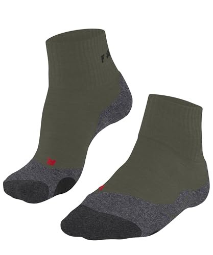 FALKE Kobiety Skarpety do wędrówek TK2 Explore Short W Sso Wełna przeciw pęcherzom grube 1 Para, Zielony Olive 7830, 35-36
