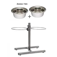Miski dla psów - Barry King Barry King Stojak regulowany do misek 2,8L metaliczny - miniaturka - grafika 1