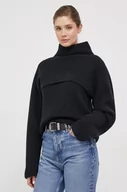 Swetry damskie - Calvin Klein sweter wełniany damski kolor czarny ciepły z golfem - miniaturka - grafika 1