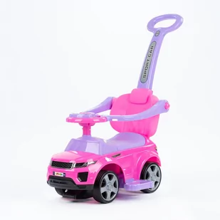 Jeździk Sport Car Z Prowadnikiem Na Gumowych Kołach (614R)  - Różowy - Chodziki - miniaturka - grafika 1