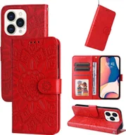 Etui i futerały do telefonów - König Design Etui kompatybilne z Apple iPhone 14 Pro Etui na telefon komórkowy ze skóry syntetycznej - Etui na telefon komórkowy czerwone - miniaturka - grafika 1