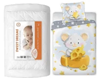 Pościel dla dzieci - Komplet do łóżeczka kołdra pościel podusia 100x135 myszka - miniaturka - grafika 1