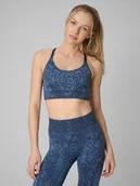 Bielizna sportowa damska - 4F Biustonosz treningowy z niskim wsparciem - turkusowy XS/S - miniaturka - grafika 1