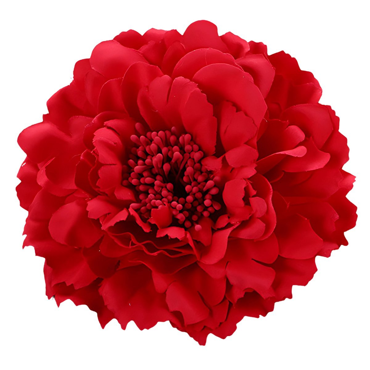 Spinka do Włosów Czerwona Duża Kwiat Piwonia Wsuwka Lekka i Efektowna