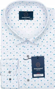 Elegancka koszula męska we wzory z długim rękawem SLIM-FIT Massaro - Koszule męskie - miniaturka - grafika 1