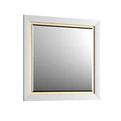 Lustra - Lustro łazienkowe CHIC 80x80 cm białe półmat/złote - miniaturka - grafika 1