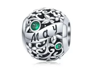 Pandora Valerio.pl Rodowany srebrny charms do miesiąc maj month may cyrkonie srebro 925 CHARM218 CHARM218 - Charmsy - miniaturka - grafika 1