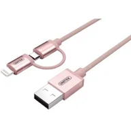 Kable USB - Unitek USB Lightning/micro USB 1.0m rose gold (Y-C4031RG) - miniaturka - grafika 1