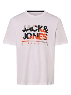 Jack & Jones Koszulka męska - JJLuke Mężczyźni Bawełna biały nadruk, S - Koszulki męskie - miniaturka - grafika 1