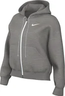 Bluzy damskie - Nike Sportswear Phoenix HJ0995-063, damska bluza z kapturem, z zamkiem błyskawicznym na całej długości, Dk Grey Heather/Sail, HJ0995-063, 2XL - miniaturka - grafika 1