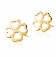 Biżuteria dla dzieci - Złote Kolczyki 333 Ażurowe Koniczynki Grawer - miniaturka - grafika 1