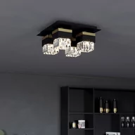 Lampy sufitowe - Lampa sufitowa Barrancas, czarna/złota, kryształ - miniaturka - grafika 1