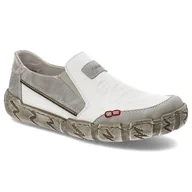 Półbuty damskie - Białe Półbuty Rieker Wygodne Buty Damskie - miniaturka - grafika 1