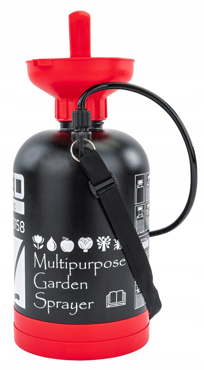 OPRYSKIWACZ RECZNY CISNIENIOWY OGRODOWY CZARNY CZERWONY LEKKI NA RAMIE