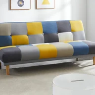 Sofy i kanapy - Kanapa 3-osobowa MARDAG z tkaniny – patchwork: kolor szary, niebieski, żółty - miniaturka - grafika 1