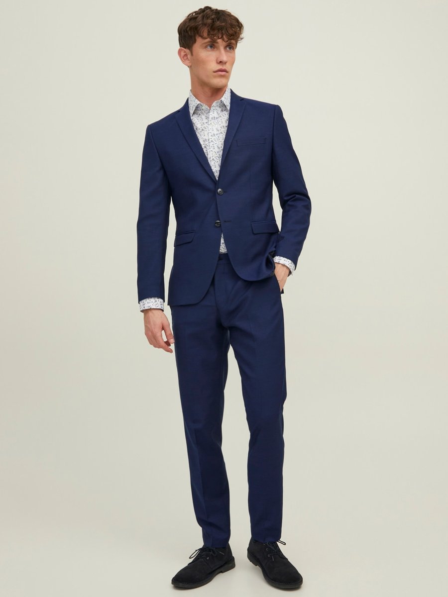 JACK&JONES MĘSKI GARNITUR GRANATOWY Z WEŁNĄ 42 17BA