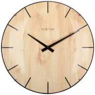 Zegary - Nextime Zegar ścienny Edge Wood Dome jasne drewno - miniaturka - grafika 1