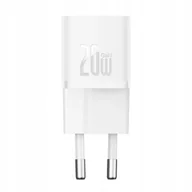Ładowarki do telefonów - ŁADOWARKA SIECIOWA Baseus Zasilacz Adapter Kostka USB-C Charger 20W Biała - miniaturka - grafika 1
