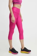 Legginsy - Under Armour spodnie damskie kolor różowy gładkie - miniaturka - grafika 1