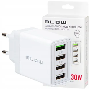 SZYBKA ŁADOWARKA SIECIOWA KOSTKA GNIAZDO 4xUSB QUICK CHARGE 3.0 30W - Ładowarki do telefonów - miniaturka - grafika 1