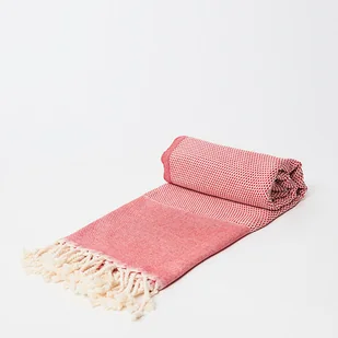 Ręcznik hammam HASIR 100% naturalna bawełna YEYE Czerwony - Ręczniki - miniaturka - grafika 1