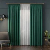 Zasłony - Zasłony welurowe 140x270 butelkowa zieleń na taśmie - miniaturka - grafika 1