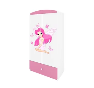 Szafa dwudrzwiowa do pokoju dziecka, Babydreams, 90 cm, wróżka z motylkami, różowa - Szafy i szafki dla dzieci - miniaturka - grafika 1