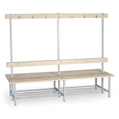 Wyposażenie sportowe i gimnastyczne - B2B Partner Ławeczka do szatni z wieszakami, długość 2000 mm - dwustronna 179967 - miniaturka - grafika 1