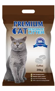 Premium Cat Żwirek Bentonitowy Zbrylający - Kawowy dla kota 20kg - Żwirek dla kotów - miniaturka - grafika 1