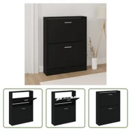 Szafki na buty - The Living Store Szafka na buty czarna 59x17x81 cm Materiał drewnopochodny - miniaturka - grafika 1