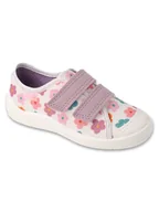 Kapcie damskie - Dziewczęce kapcie kwiatki białe Befado r.27 - miniaturka - grafika 1