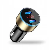 Ładowarki samochodowe - Woltomierz ładowarka 2x USB 2,4A + QC 3.0 wyświet - miniaturka - grafika 1