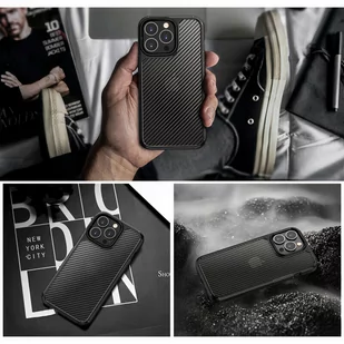 Etui ochronne na telefon Alogy Techsuit CarbonFuse obudowa do Apple iPhone 14 Pro Max Black + Szkło - Etui i futerały do telefonów - miniaturka - grafika 6
