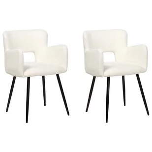 2 krzesła do jadalni boucle kremowe SANILAC - Krzesła 2 krzesła do jadalni boucle kremowe SANILAC - Krzesła - miniaturka - grafika 1