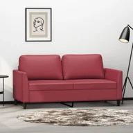Sofy i kanapy - vidaXL 2-osobowa sofa, winna czerwień, 140 cm, sztuczna skóra - miniaturka - grafika 1