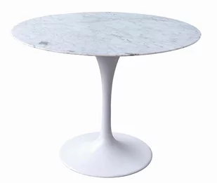 King Home Stół TULIP MARBLE 100 CARARRA biały blat okrągły marmurowy metal GT-09M.FI100 - Stoły - miniaturka - grafika 1