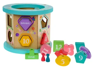 Drewniana multikostka edukacyjna 4w1 dla dzieci- sorter przeplatanka planszówka - Zabawki interaktywne dla dzieci - miniaturka - grafika 5