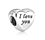 Wisiorki - Zawieszka srebro 925 charms koralik do PANDORA I Love You - miniaturka - grafika 1